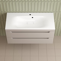 Style Line Тумба под раковину Остин 100 подвесная крем – фотография-5